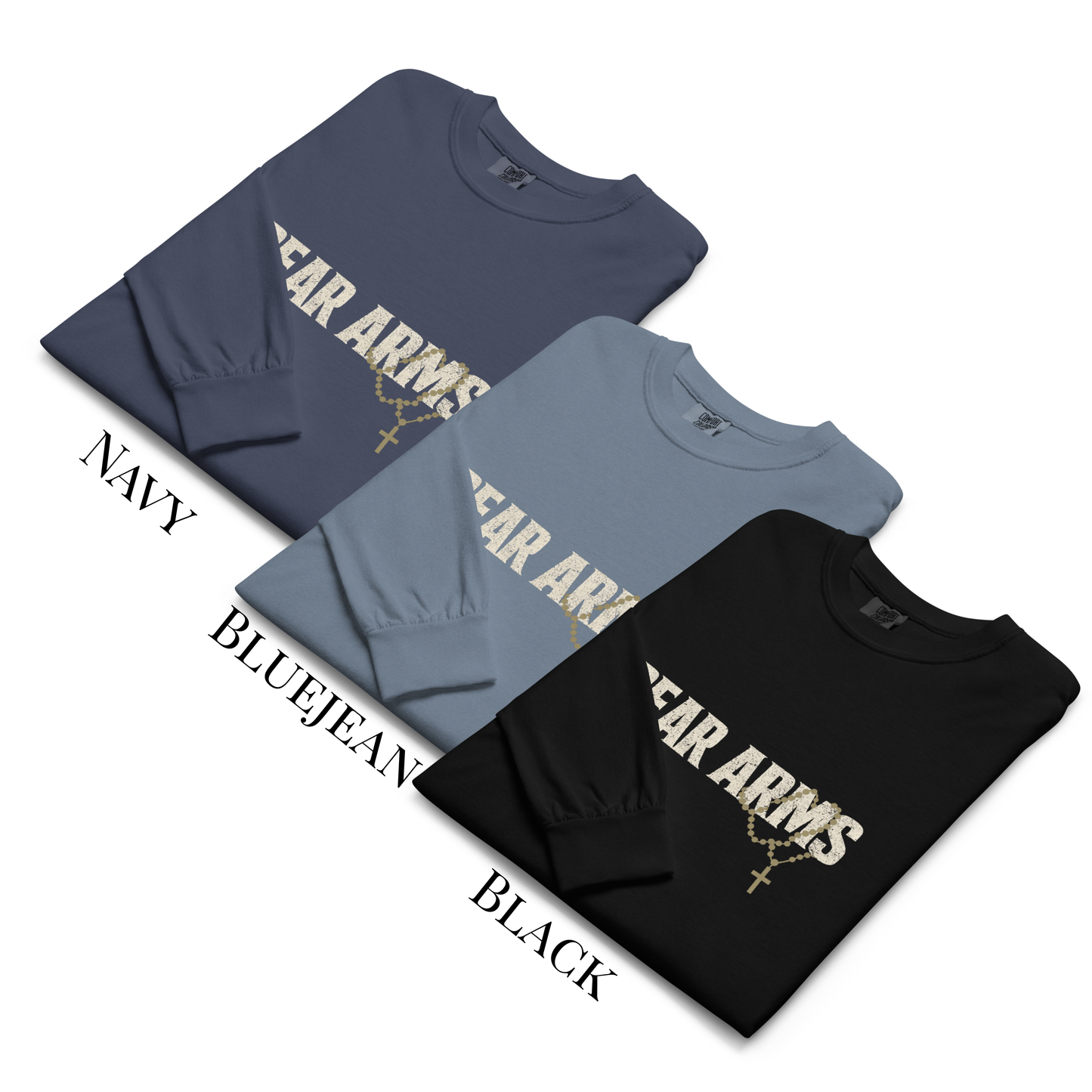 Bear Arms Rosary Long Sleeve Tee – Long-Sleeve Catholic T-Shirt
