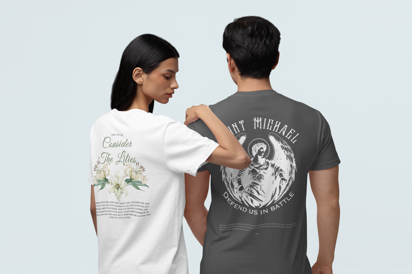St. Michael the Archangel “Quis Ut Deus” – Embroidered Catholic T-Shirt