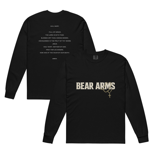 Bear Arms Rosary Long Sleeve Tee – Long-Sleeve Catholic T-Shirt