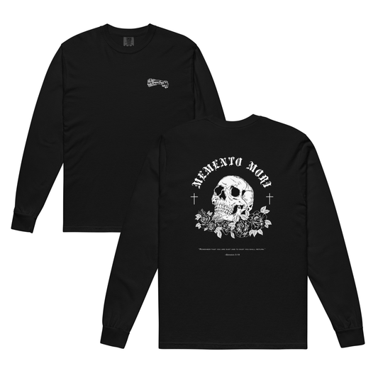 Memento Mori “Remember Your Death” – Embroidered Long-Sleeve Catholic T-Shirt